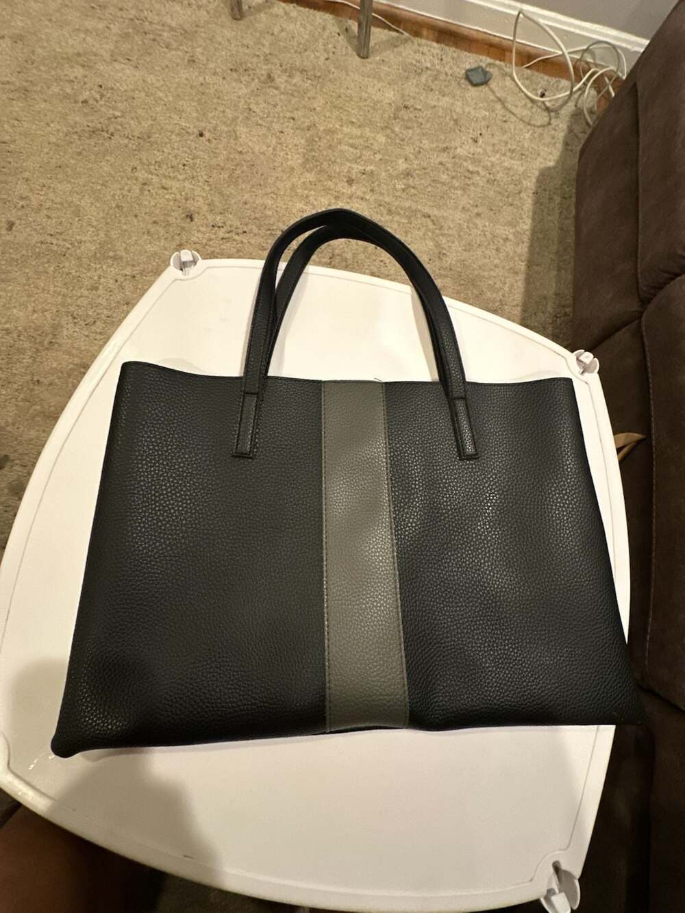 Vince Camuto Black and Grey Luck Tote Shoulder Bag